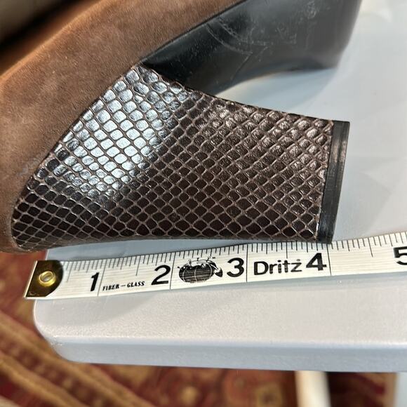 ENZO Angiolini Saniko brown eel suede patent leather size 7M - Picture 13 of 15